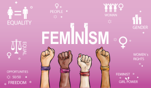 different colour hands fighting together feminism 